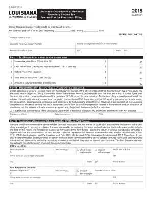 For calendar year 2015, or tax year beginning , 2015, ending , 2016 - revenue louisiana