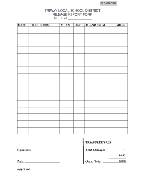 TRIWAY LOCAL SCHOOL DISTRICT MILEAGE REPORT FORM Month of - triway k12 oh