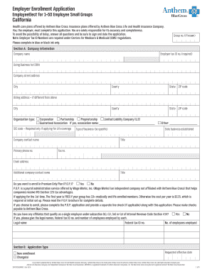Employer Enrollment Application California - Word amp Brown