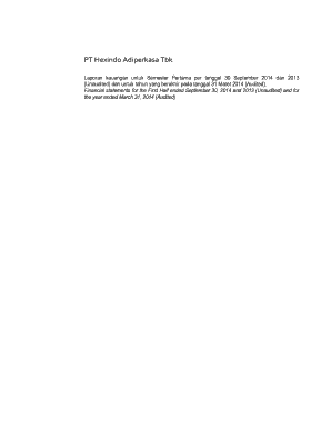 I 865 form pdf - Financial statements for the First Half ended September 30, 2014 and 2013 (Unaudited) and for - hexindo-tbk co