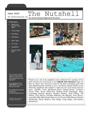 Blank party flyer background - The Chestnut Springs Neighborhood Newsletter - chestnutsprings