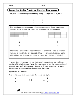 Comparing Mixed Fractions Step-by-Step Lesson - Math Worksheets ...