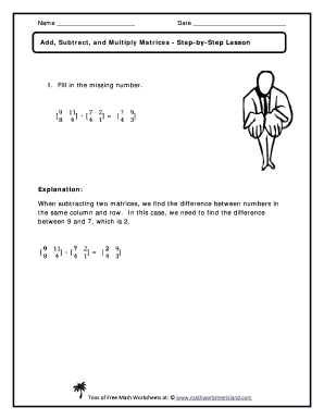 Decimal multiplication questions - Add, Subtract, and Multiply Matrices Lesson - Math Worksheets Land