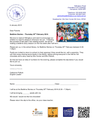 Teacher introduction letter example - Bedtime Story Initial Letter 2016 - Hiltingbury Junior School - hiltingbury-jun hants sch