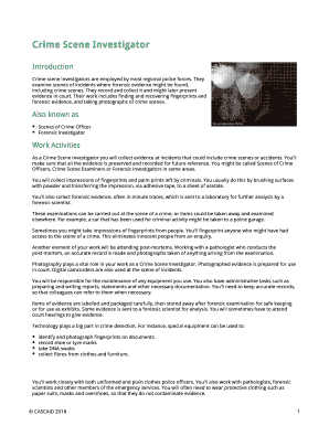 Fillable Online Crime Scene Investigator Fax Email Print - pdfFiller