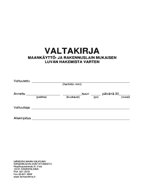Avoin Valtakirja Pohja Fill Online Printable Fillable Blank 