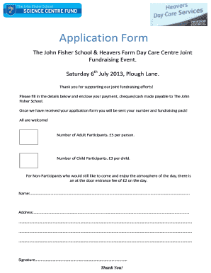 Application Form - The John Fisher School