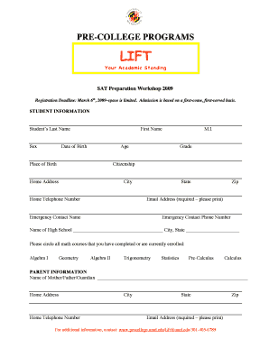 Fillable Online ugst umd SAT prep workshop registration form Session22 ...