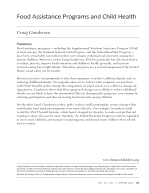 Fillable Online Food Assistance Programs and Child Health Fax Email ...