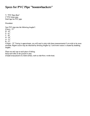 Specs for PVC Pipe "boomwhackers" - A MarketPlace of Ideas