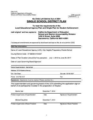 The LEA plan is required of all LEAs that receive funds under the No Child Left Behind NCLB Act of 2001