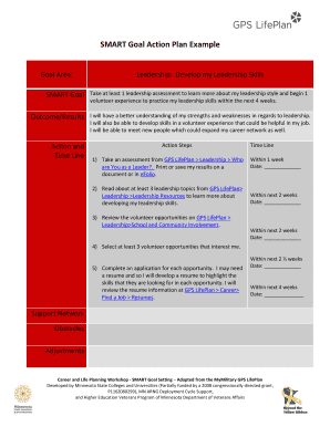 Develop Leadership Skills Goal Template - the GPS LifePlan