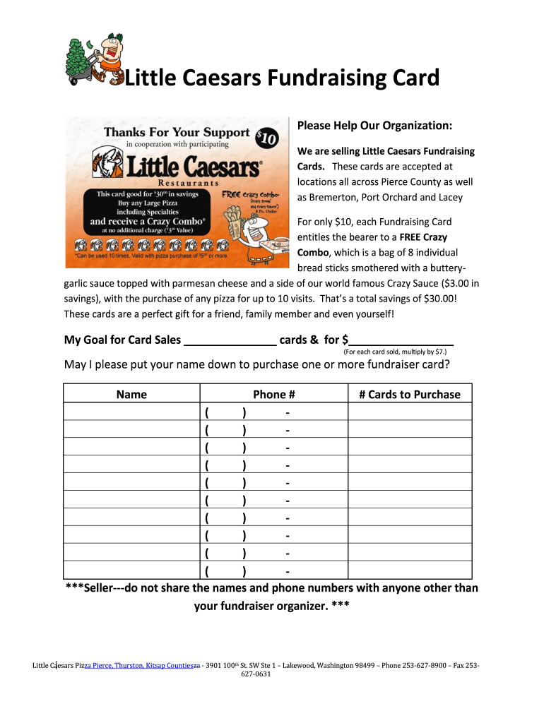 Little Caesars Fundraiser Cards Fill Out Sign Online DocHub
