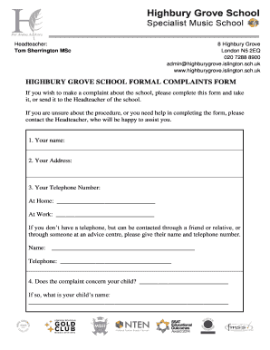 Formal Complaint Letter Samples from www.pdffiller.com