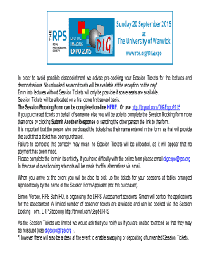 Fillable Online rps The Session Booking Form can be completed on-line ...