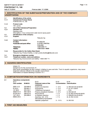 SAFETY DATA SHEET FONTECOAT bFL 100b 1 IDENTIFICATION OF bb - valtti co