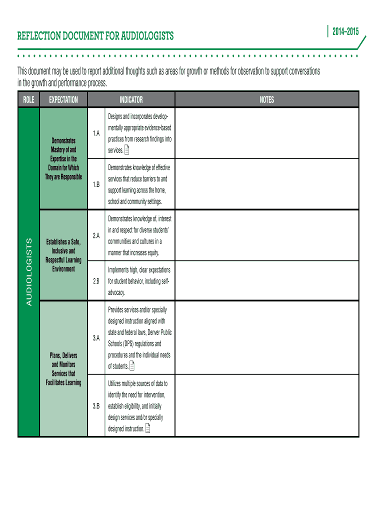 Fillable Online leap dpsk12 AUDIOLOGISTS GROWTH AND PERFORMANCE SYSTEM
