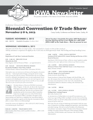 IGWA Newsletter - Indiana Groundwater Association