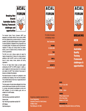 The Australian Quality Training Framework (AQTF) was