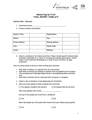 Nte response sample - Measuring Up Fund FINAL REPORT TEMPLATE - 2010 cabserver