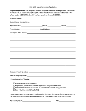 BDC Quick Faade Renovation Application Program