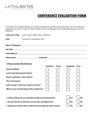 CONFERENCE EVALUATION FORM - Global Competition Review