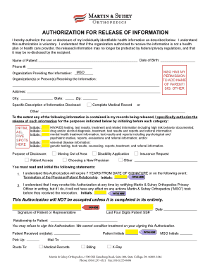 Authorization for Release of Information