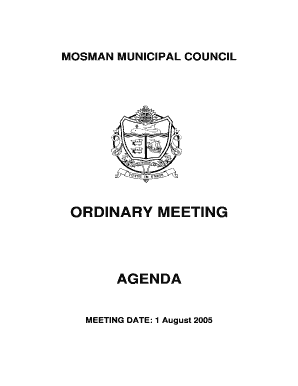 Tenant meeting agenda - Agenda Template Council - Municipality of Mosman