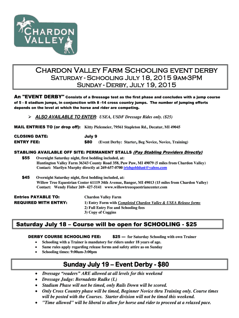 chardon valley derby 2015 form Preview on Page 1