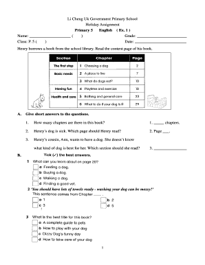 Li Cheng Uk Government Primary School Holiday Assignment - lcu edu