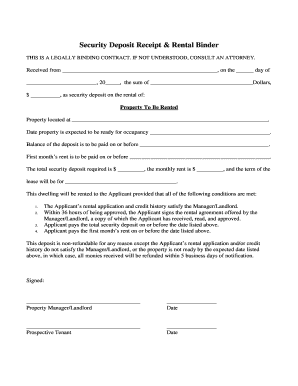 Security deposit form pdf - Security Deposit Receipt Agreement - My Affordable Housing