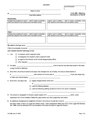 Form 28B Statutory Declaration to Sheriff - Lisa Gelman & Associates