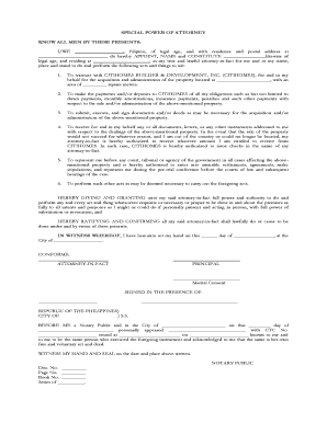 SPECIAL POWER OF ATTORNEY - bMyCitiHomesb