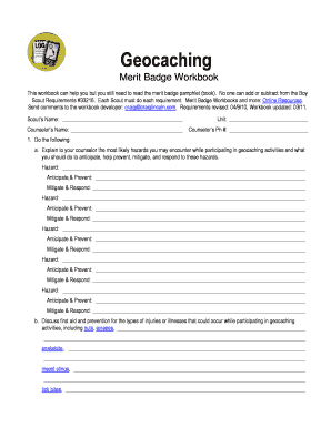 Geocaching Merit Badge Pamphlet - Fill Online, Printable, Fillable, Blank |  pdfFiller