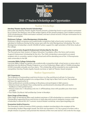 Hershey Theatre Apollo Awards Scholarships