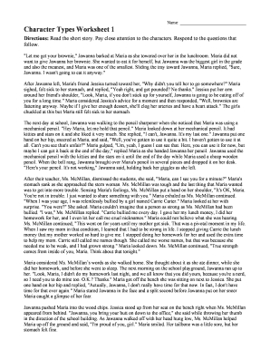 Fillable Online character types worksheet 1 Fax Email Print - pdfFiller