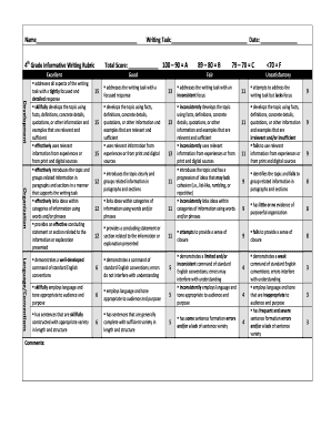 4th Grade Informative Writing Rubric - sites muscogee k12 ga