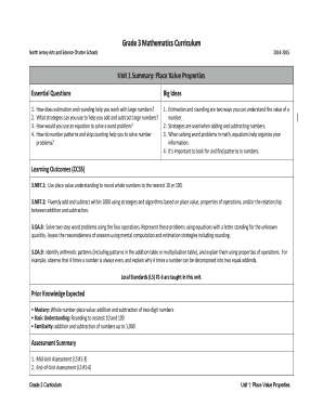 Fillable Online Grade 3 Mathematics Curriculum Fax Email Print - pdfFiller