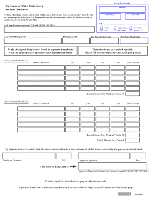 Student Timesheet - bpayrollbbkennesawbbedub - payroll kennesaw