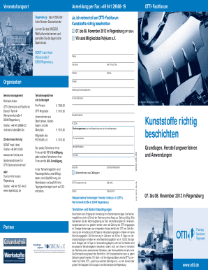 OTTI-Fachforum Registration Form