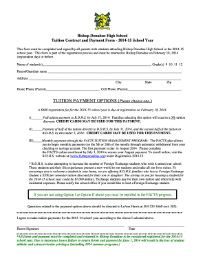 Alcpt form 112 - Tuition Contract 2014-15 - Bishop Donahue Memorial High School - bishopdonahue