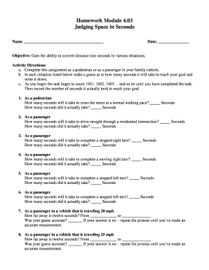 homework assignment 4.1 judging space in seconds