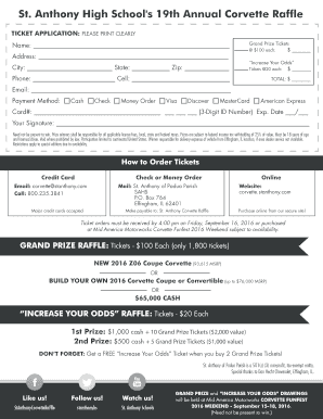 Raffle instructions sample - Printable Order bFormb - Raffle - bStb Anthony