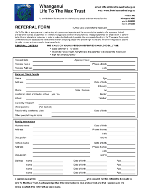 Fillable Online new referral form.xls Fax Email Print - pdfFiller