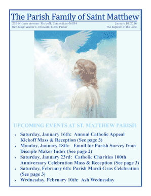 UPCOMING EVENTS AT ST MATTHEW PARISH - stmatthewnorwalk