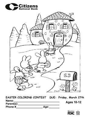 EASTER COLORING CONTEST DUE Friday March 27th