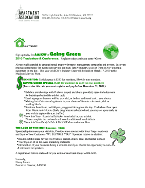 Dot physical exam - Dear Vendor: Sign up today for AASCW's Going Green 2010 ... - aascw