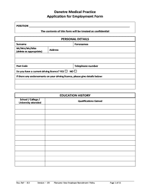 Candidate information form - New Employee Recruitment, Selection, Interview & Appointment Policy & Protocol - danetremedicalpractice co