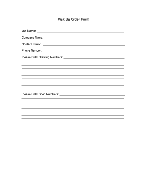 Pick Up Order Form - bsteamtownblueprintbbcomb