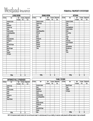 State Farm Personal Property Inventory Customer Worksheet - Worksheet List